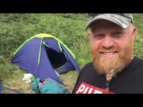 Wild camping to a remote beach south east of the Isle of Man on the raad ny foillan