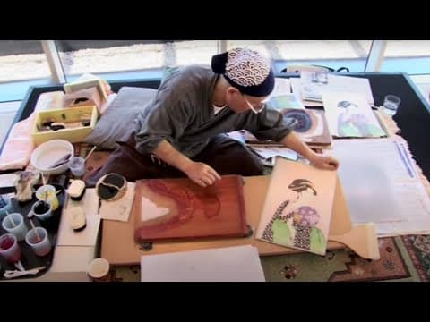 Ukiyo-e woodblock printing with a master printer