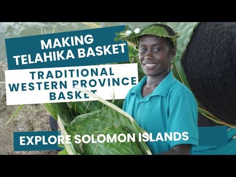 Travel Solomon islands Telahika Traditional basket made from Coconut Leaf made in Solomon Islands