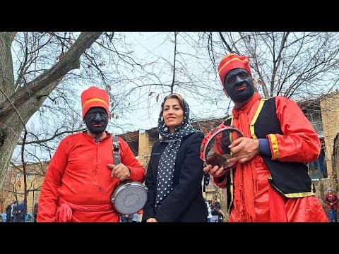 Traditional Nowruz Ceremony In a Remote Village.مراسم نوروز با حاجی فیروز در دهات