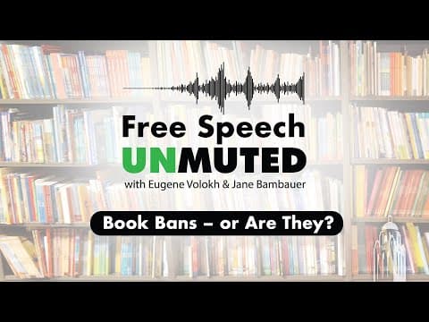 Book bans, or are they? A free-speech debate