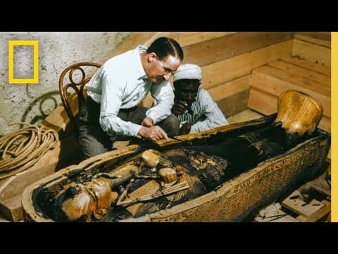 Excavating Tutankhamun's mummy, in colour
