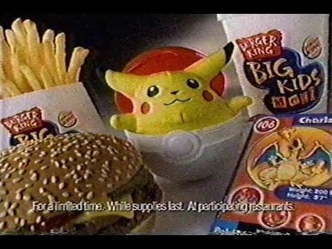 Burger King Big Kids Meal Pokémon toys commercial (1999)