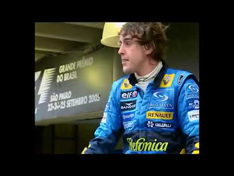 2005 Brazil GP - Fernando Alonso Celebrates First Title With Renault