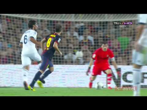 Xavi Goal Against Real Madrid  Spanish Supercup Final 23/8/2012[HD]