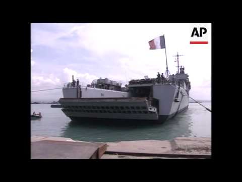 ALBANIA: DURRES: ARRIVAL OF FRENCH MILITARY SHIP ORANGE