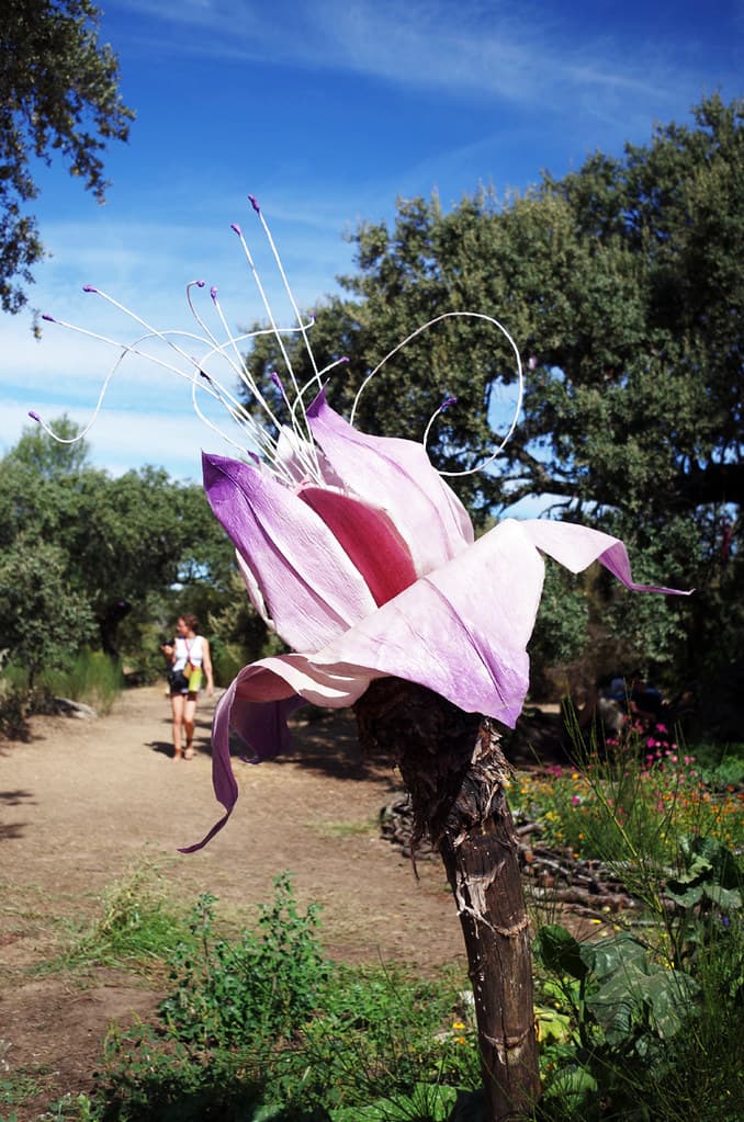 Winged sculpture beside the garden path, Boom 2014