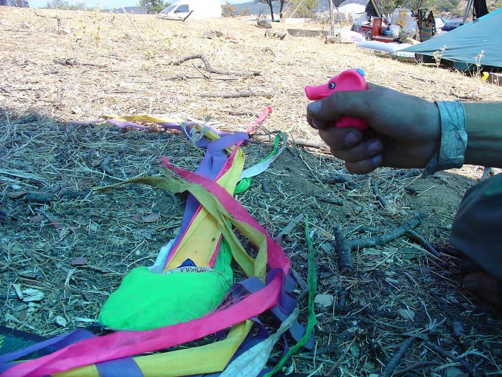 Shooting ants with a watergun, Boom 2004