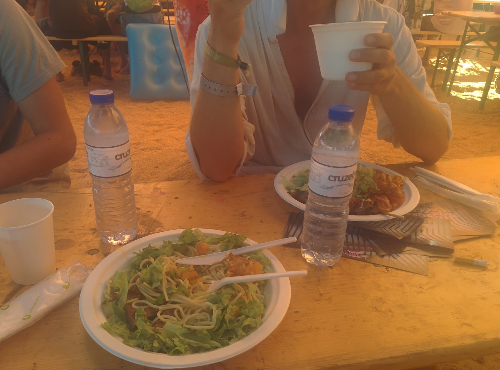 Plates and cups at the shared table, Boom 2014