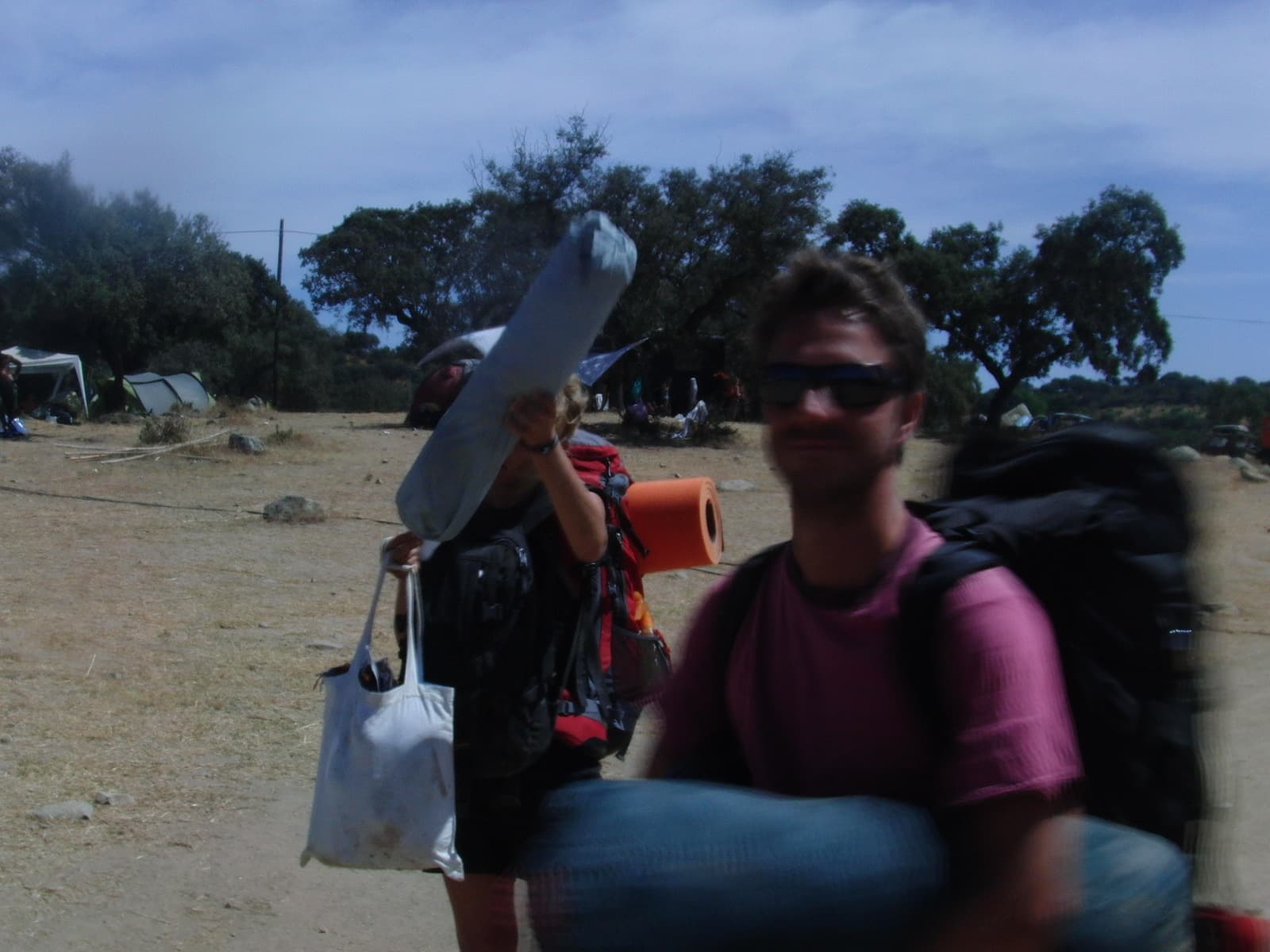 Arriving with backpacks and bed rolls, Boom 2010