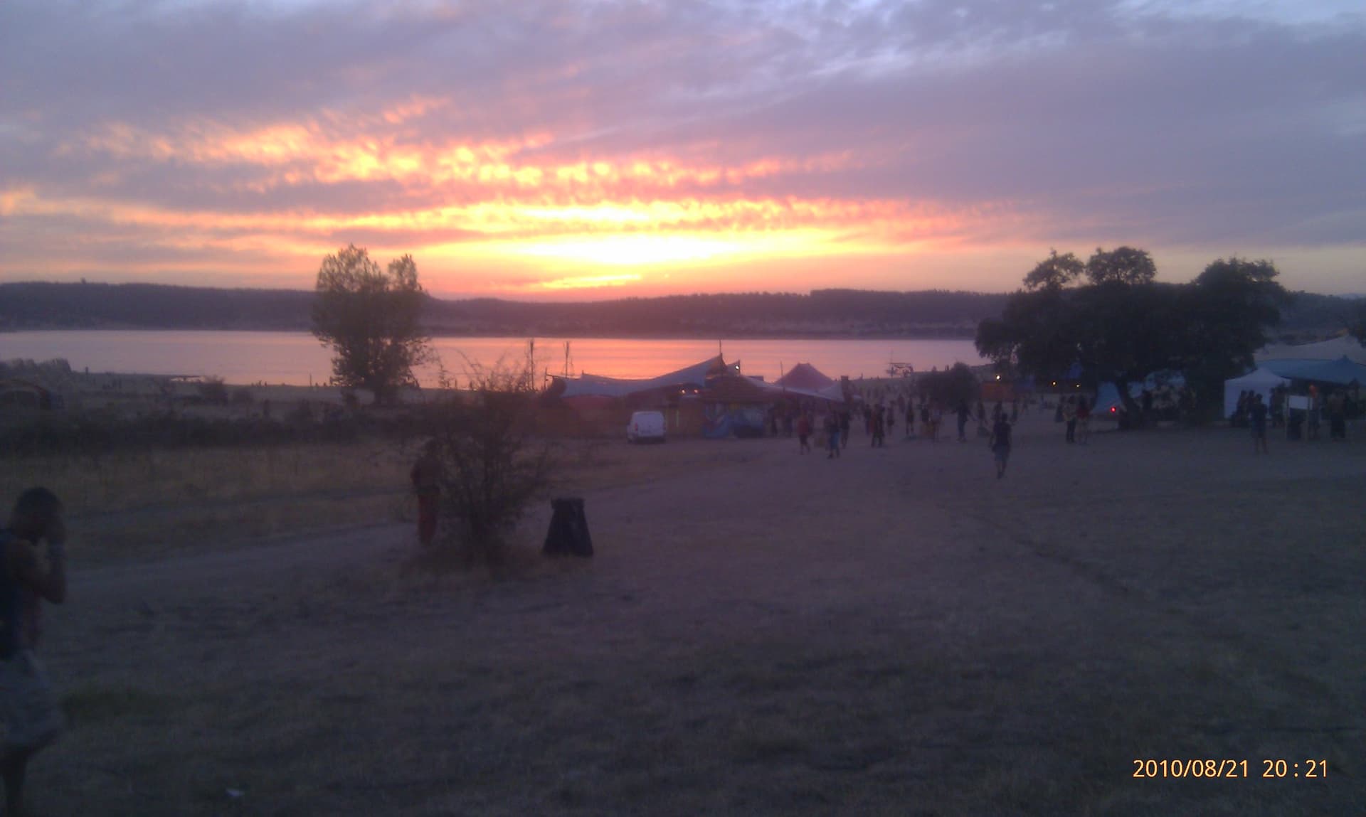 Orange sunset across the festival ground, Boom 2010