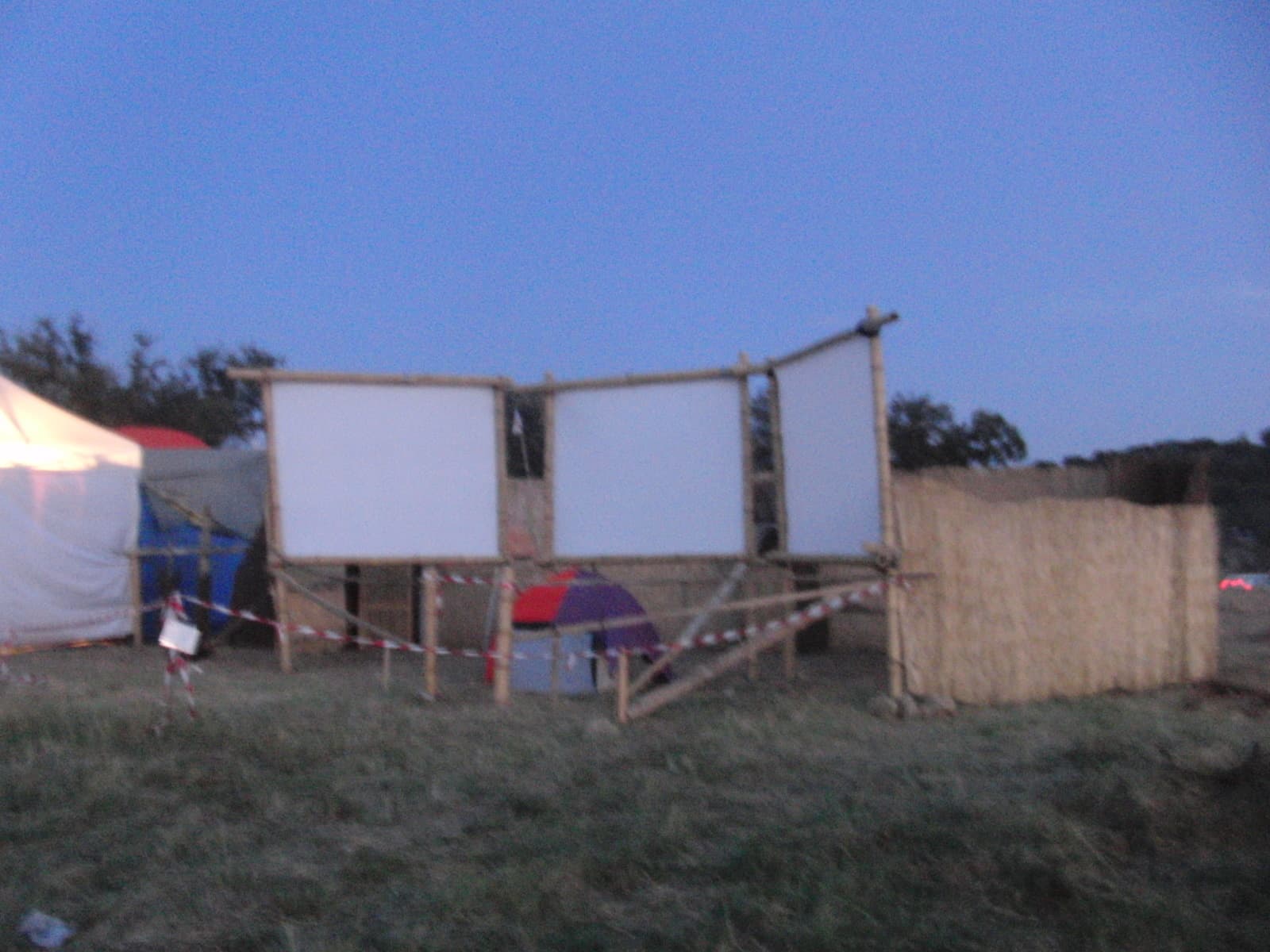 Bamboo screen structure beside the camp, Boom 2010
