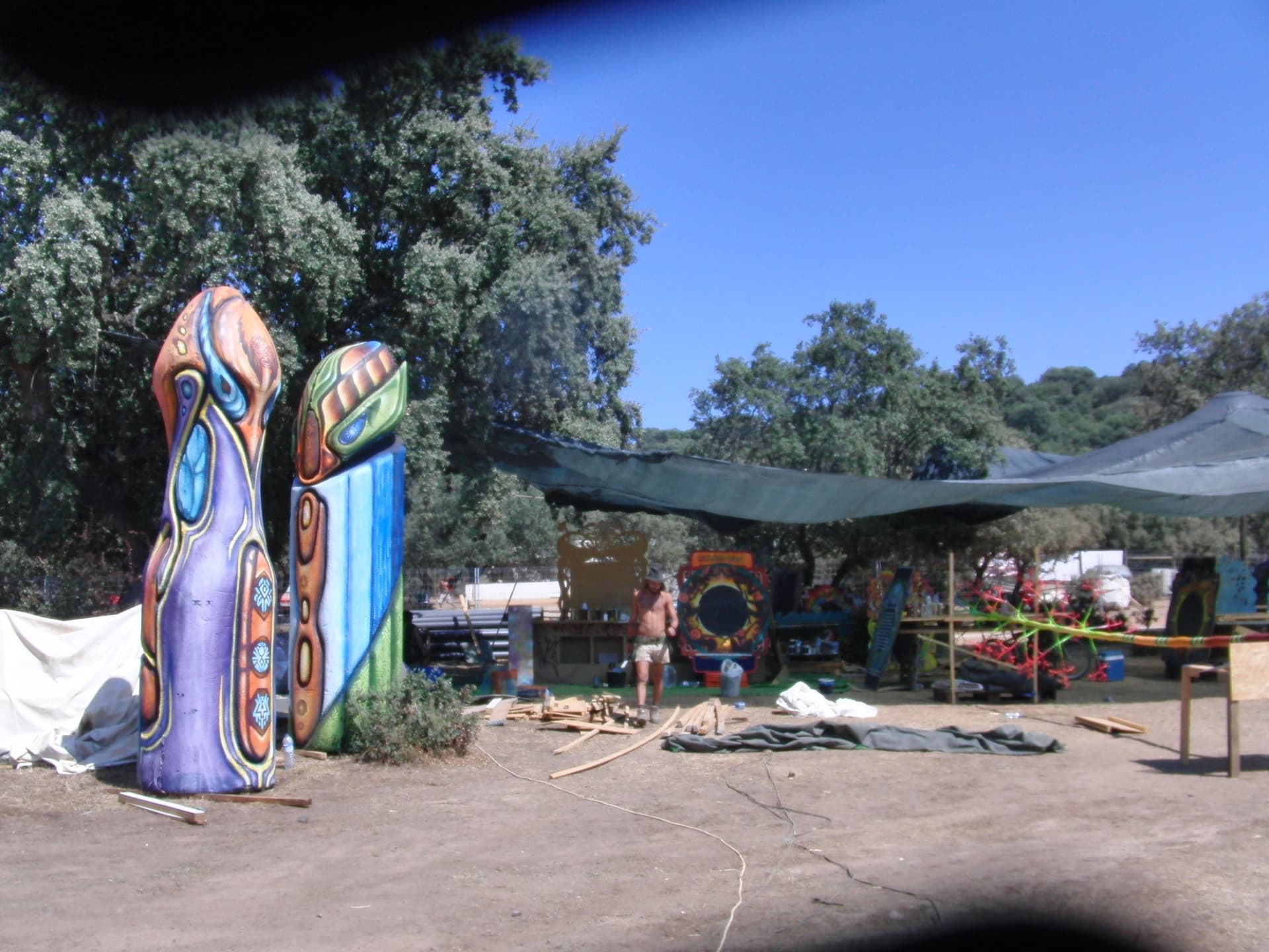 Giant alien penis scuptures at Boom, Boom 2010