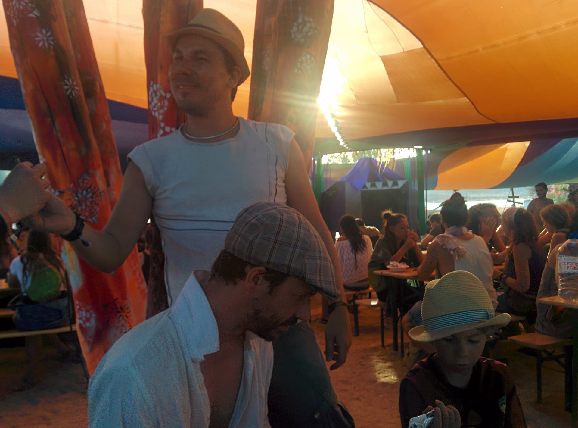 Under the canopy at the food court, Boom 2014