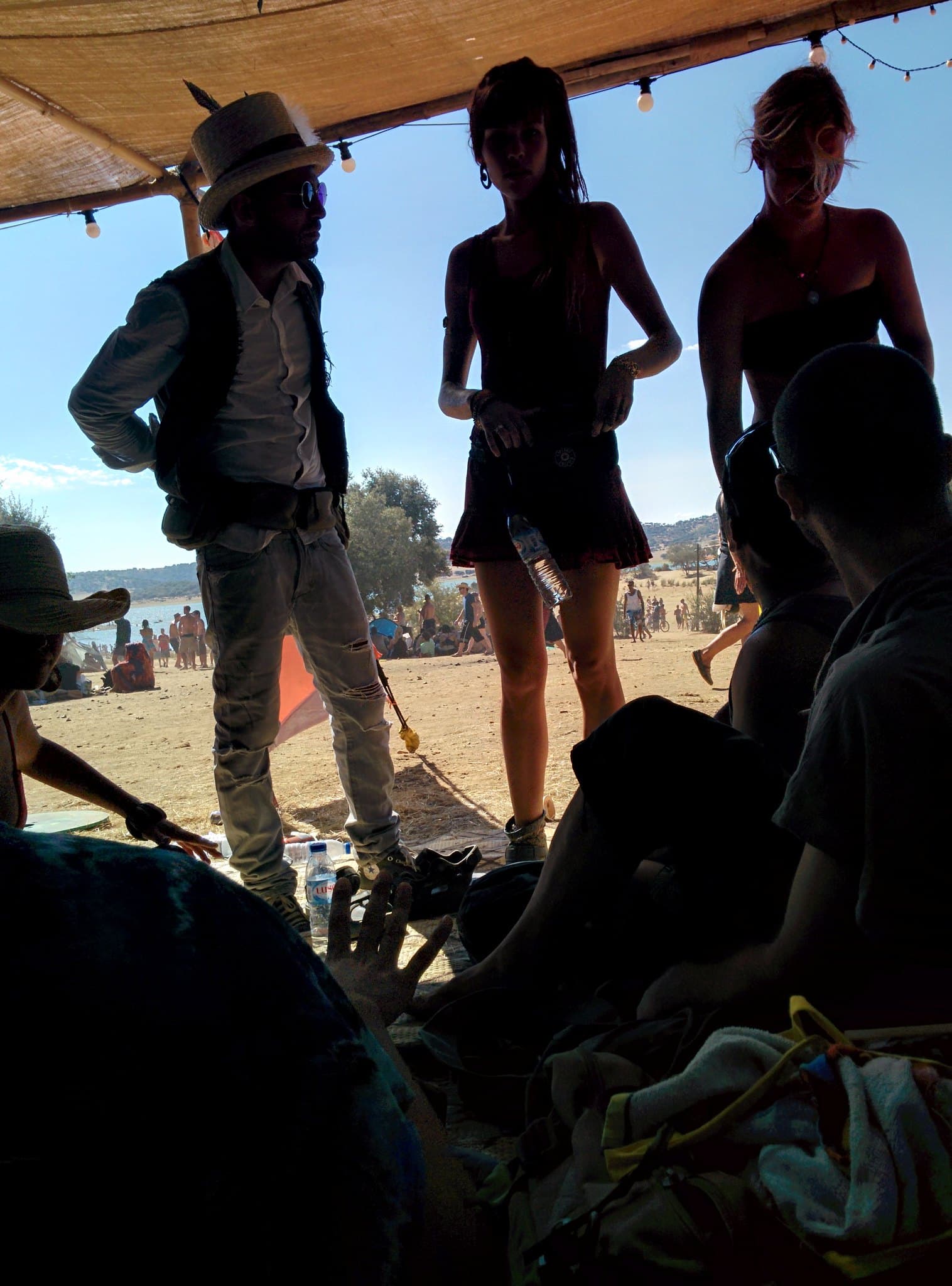 Standing on a rise above the beach crowd, Boom 2014