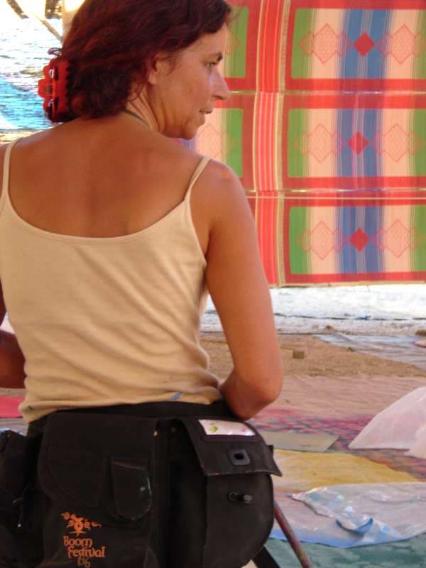 Crew member with a Boom Festival tool belt, Boom 2006