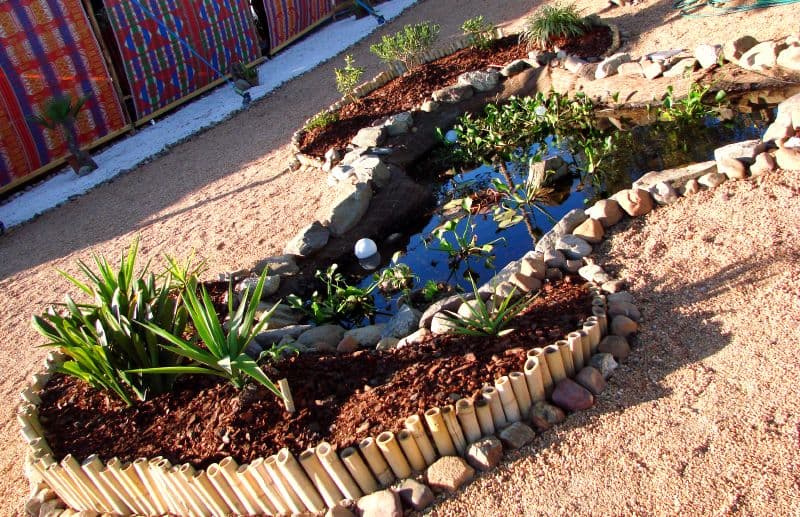 Planted greywater filtration bed