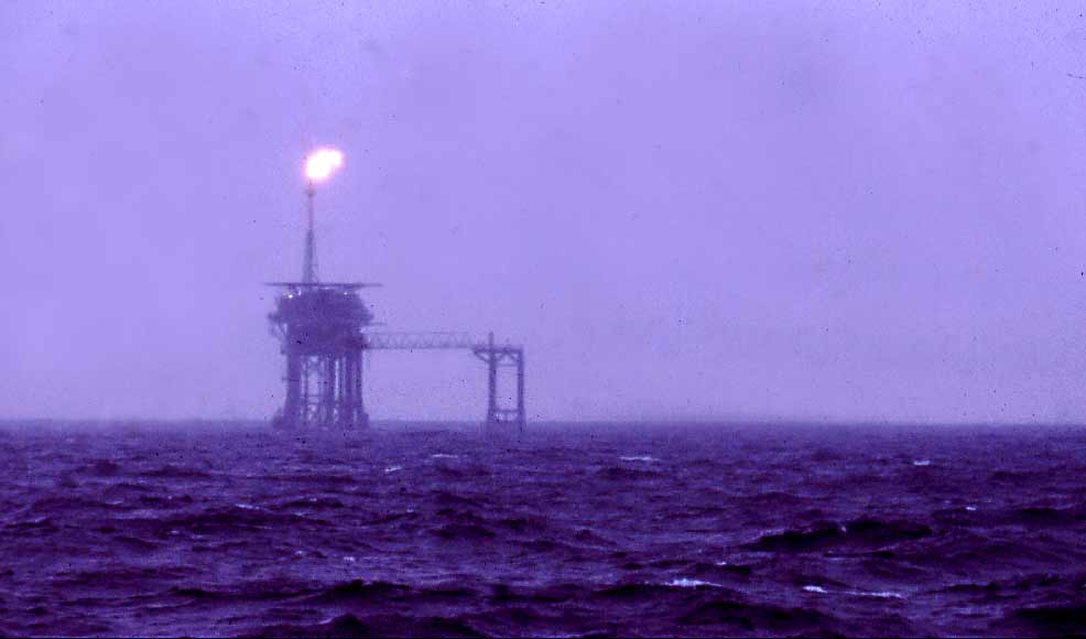 A North Sea oil rig, 1975