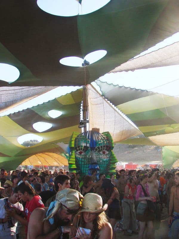 Decorated ceiling of the main dance canopy