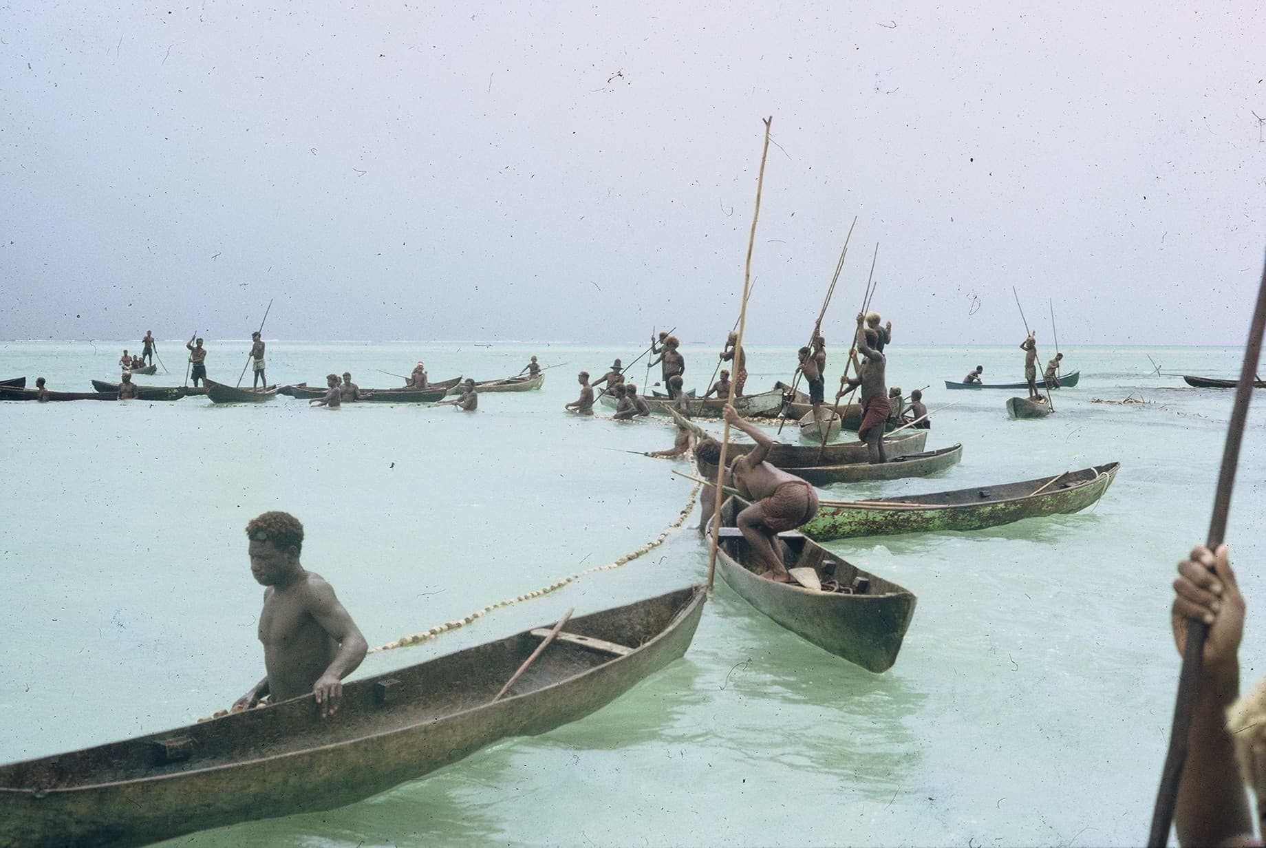 Ritual net fishing at a funeral ceremony