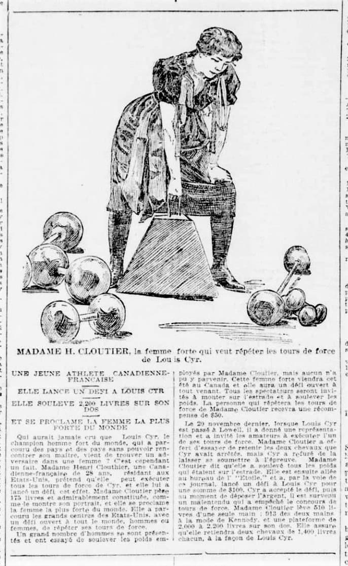 Madame H. Cloutier, strongwoman