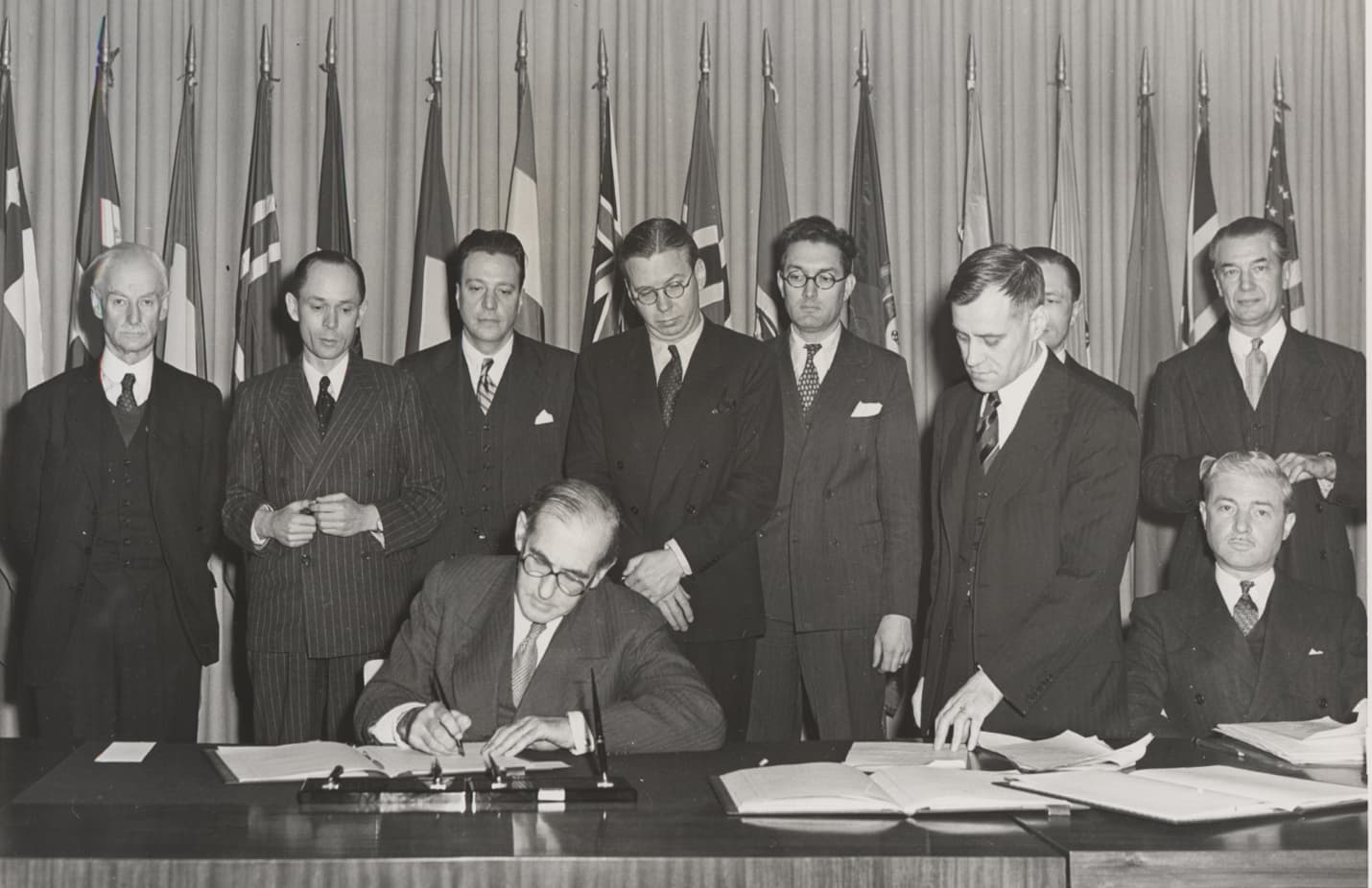 Signing the International Convention for the Regulation of Whaling, 1946