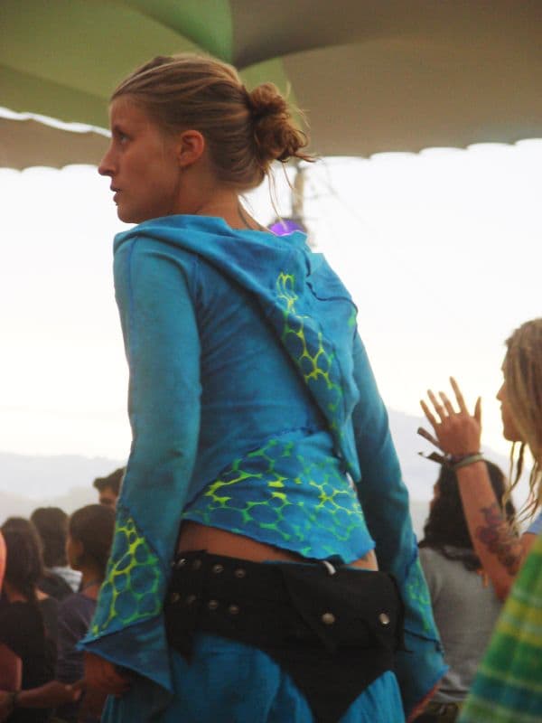 Dancer in a blue hooded top