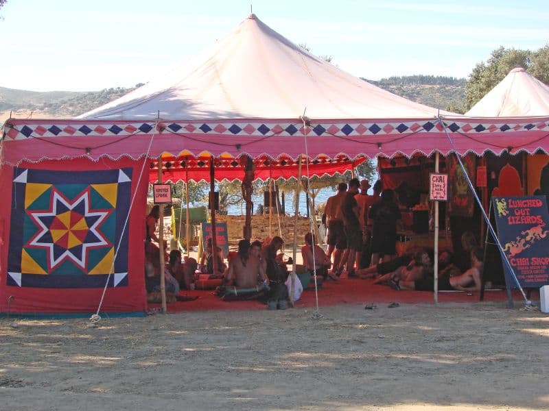 Decorated tent with a star medallion