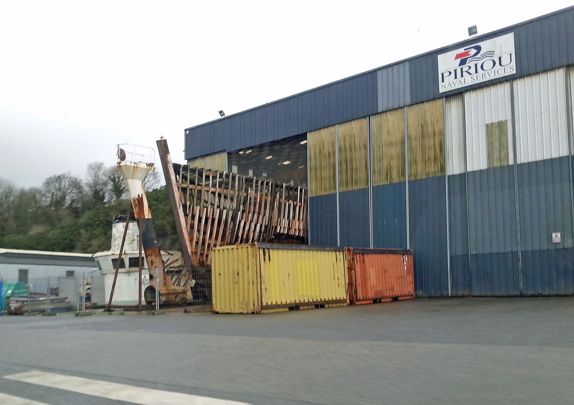 The Calypso stored in a shed at Concarneau, 2014