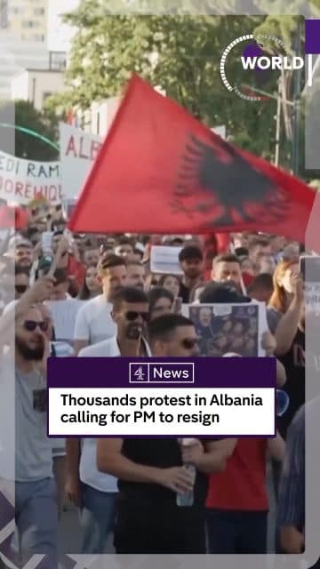 Thousands of Albanians took to the streets for the tenth consecutive day in mass protests over