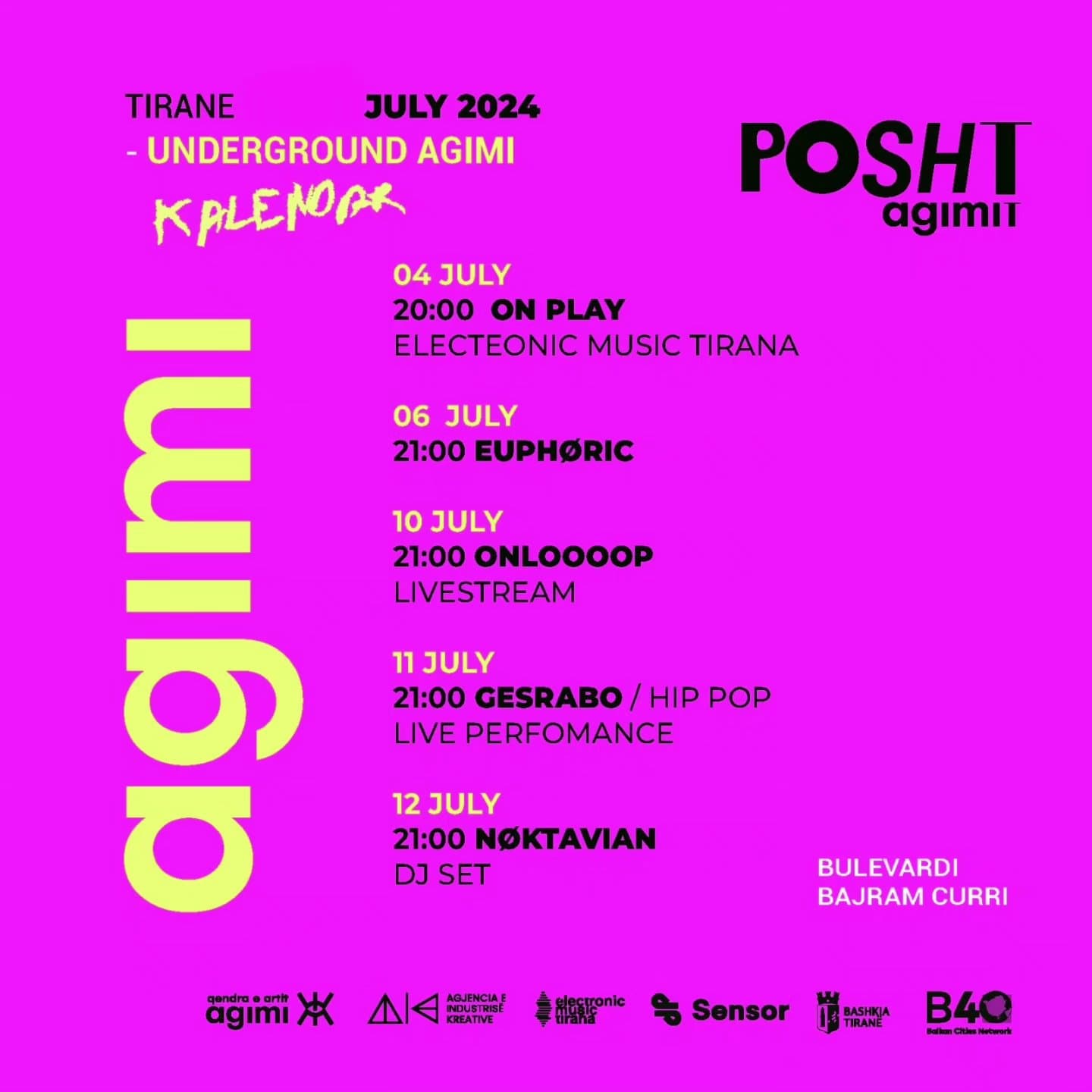 Underground Agimi: July 2024 Lineup
