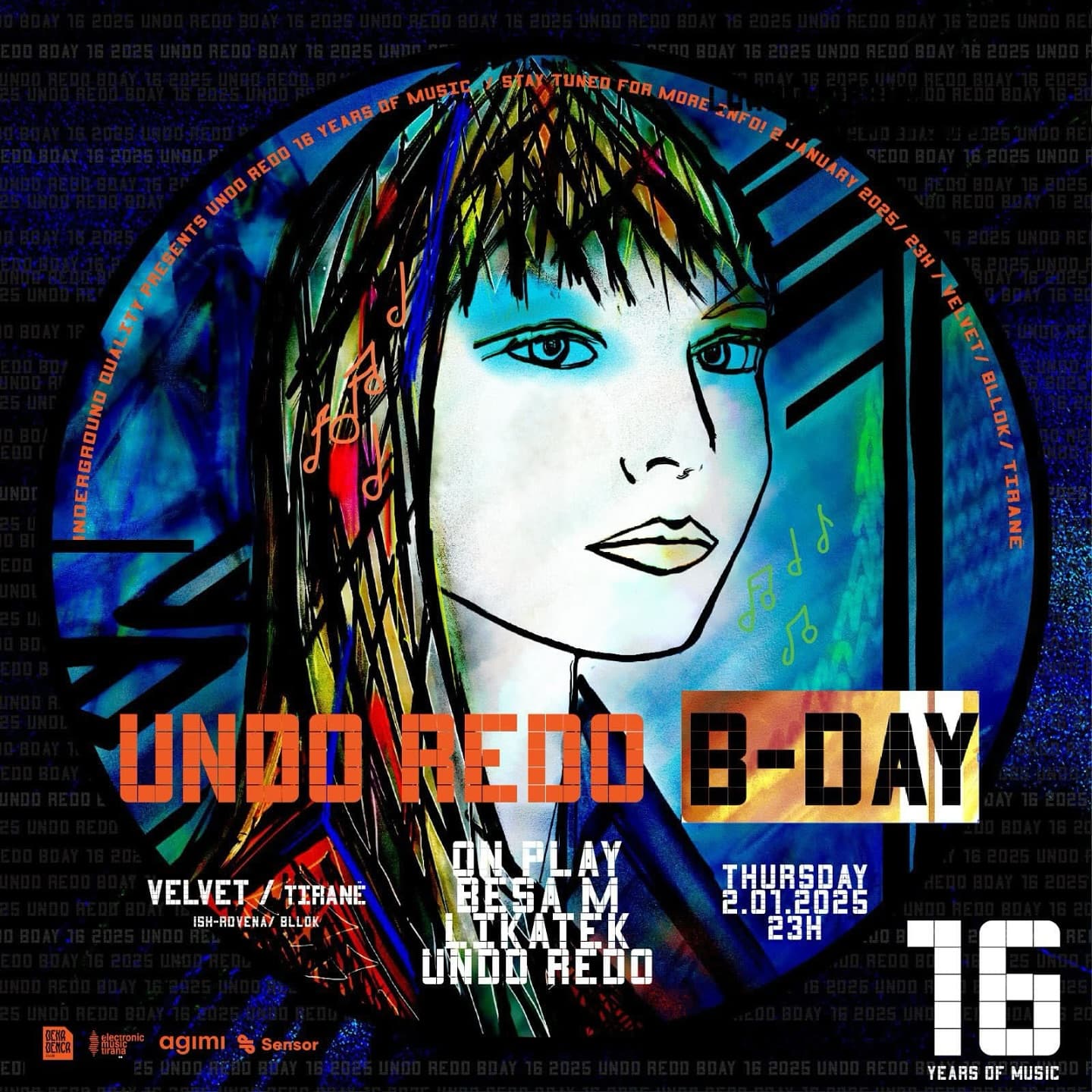 On the third night of the New Year, we celebrate 16 years of Undo Redo