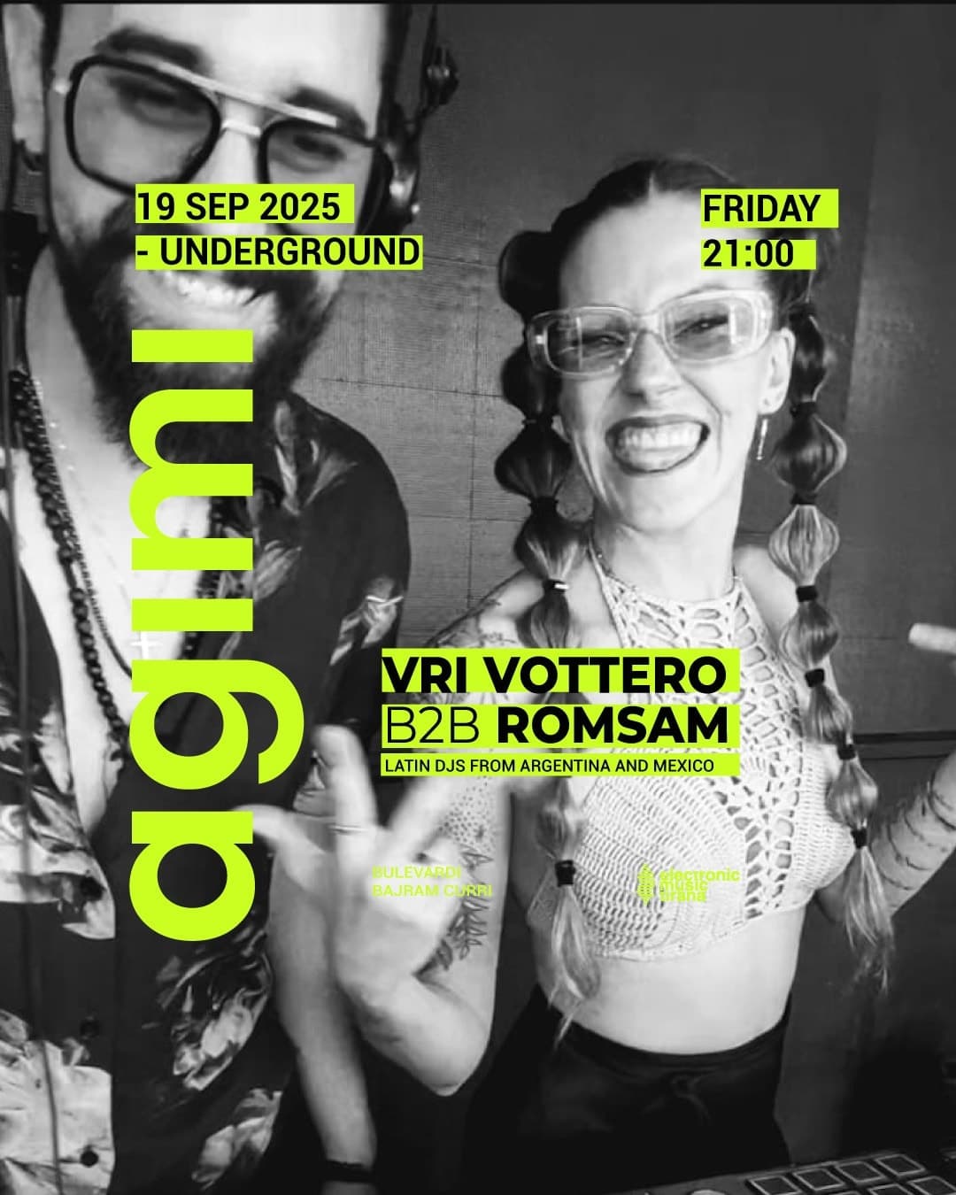 Friday - 📅September 19 - 🕘21:00 - Agimi Underground - This time, Vri Vottero