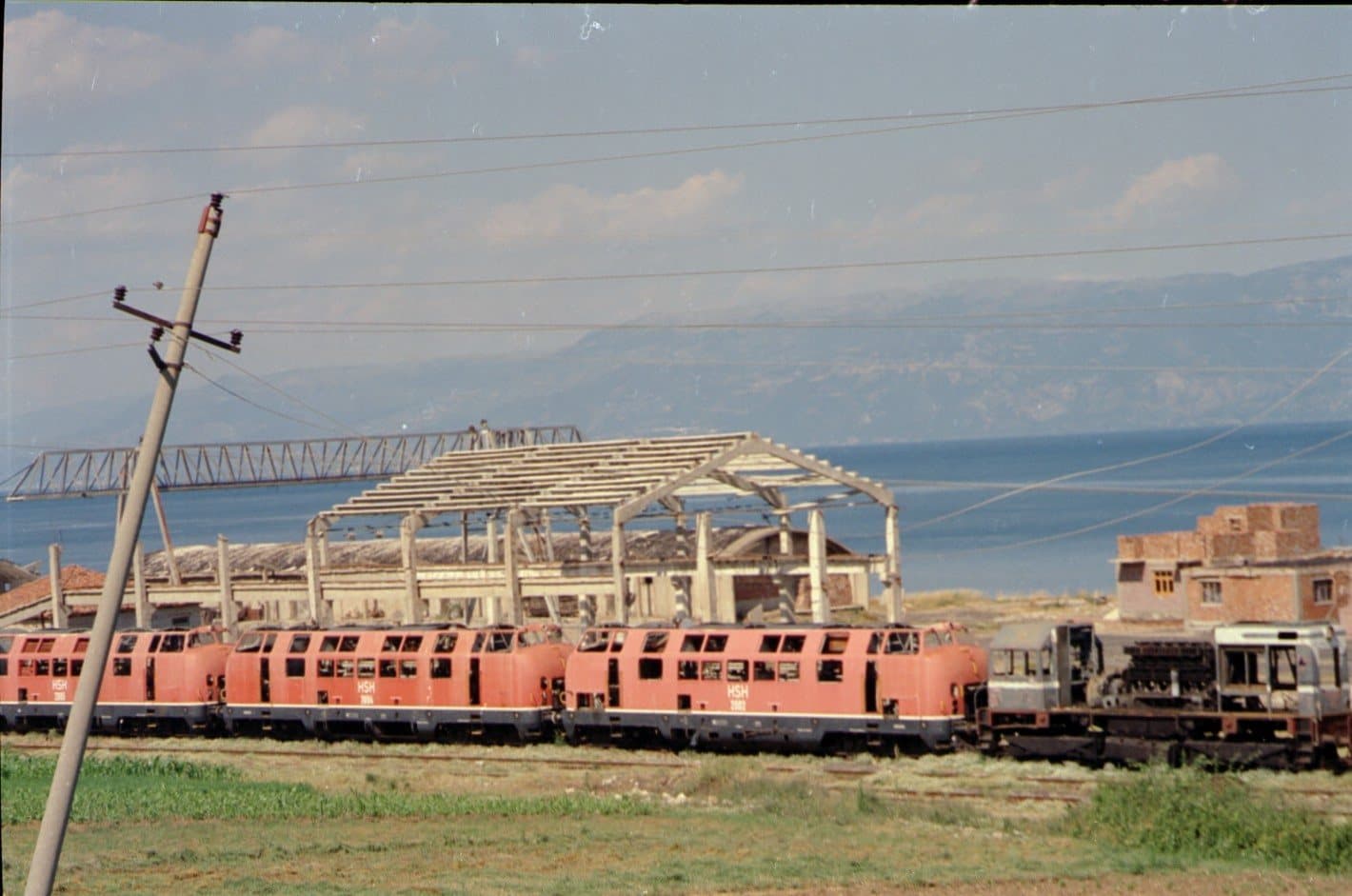Stripped locomotives near Pogradec