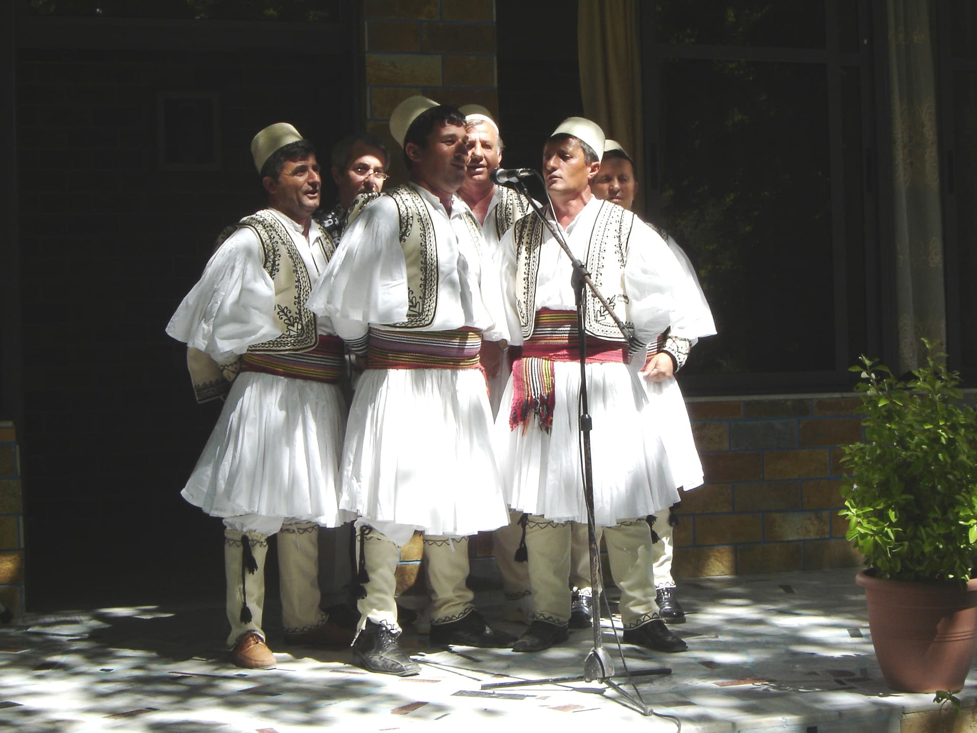 A traditional male folk group from Skrapar