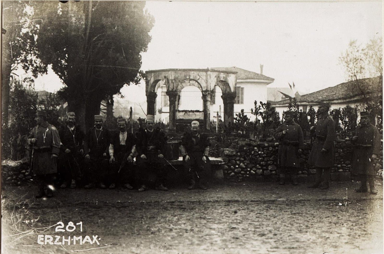 Albanian men in Tirana, about 1917