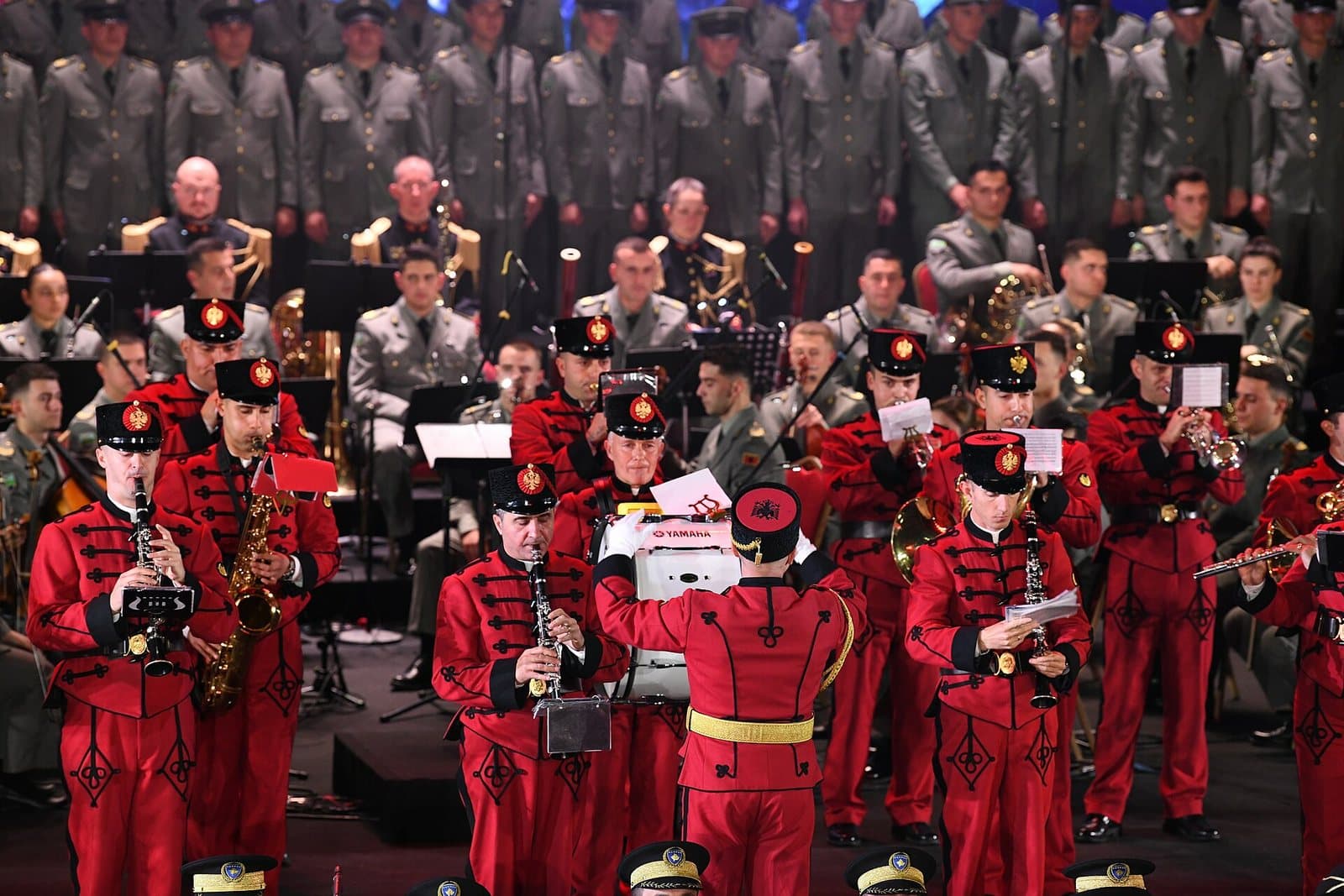 Albanian armed forces band at the independence centenary-and-ten