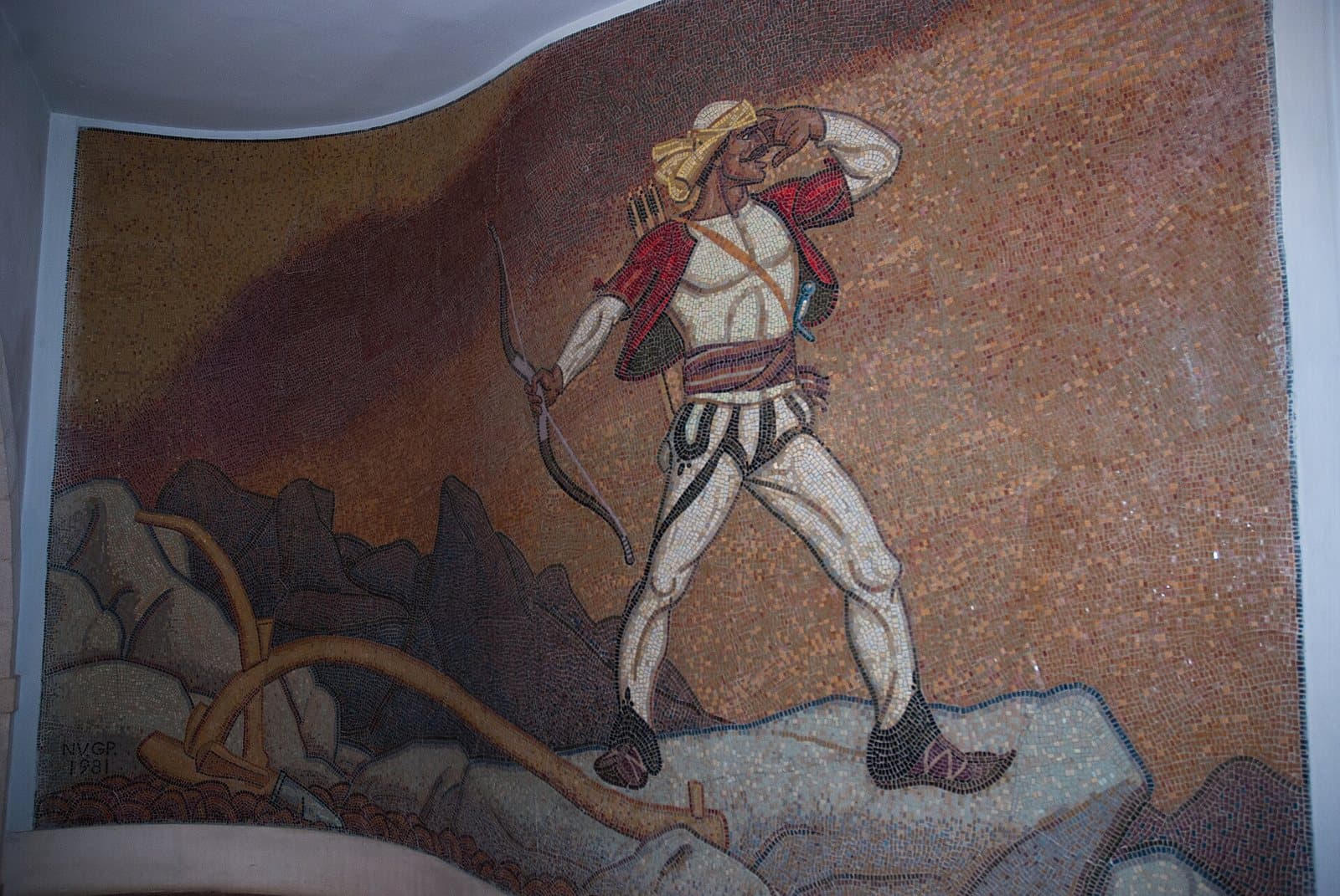 Warrior figure in the Krujë museum