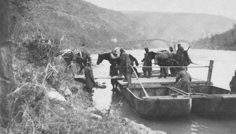 Supply column crossing the Black Drin
