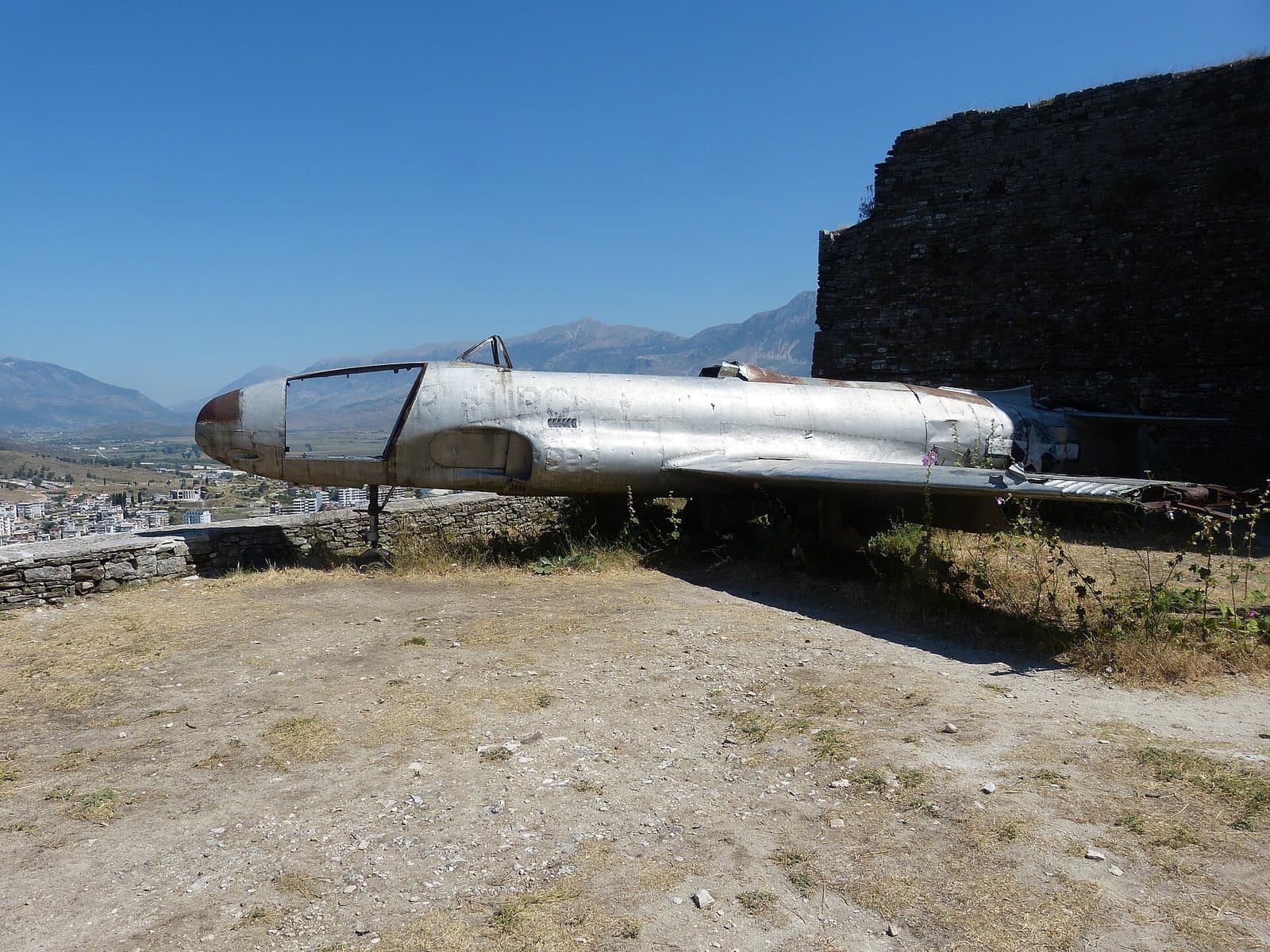 The T-33 wreck in Gjirokaster castle