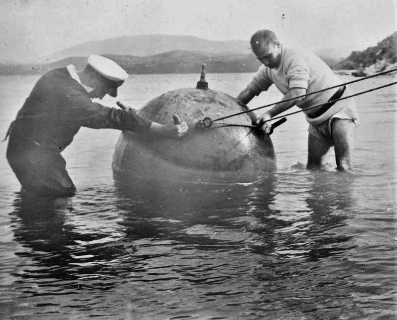 Mine swept from the Corfu Channel