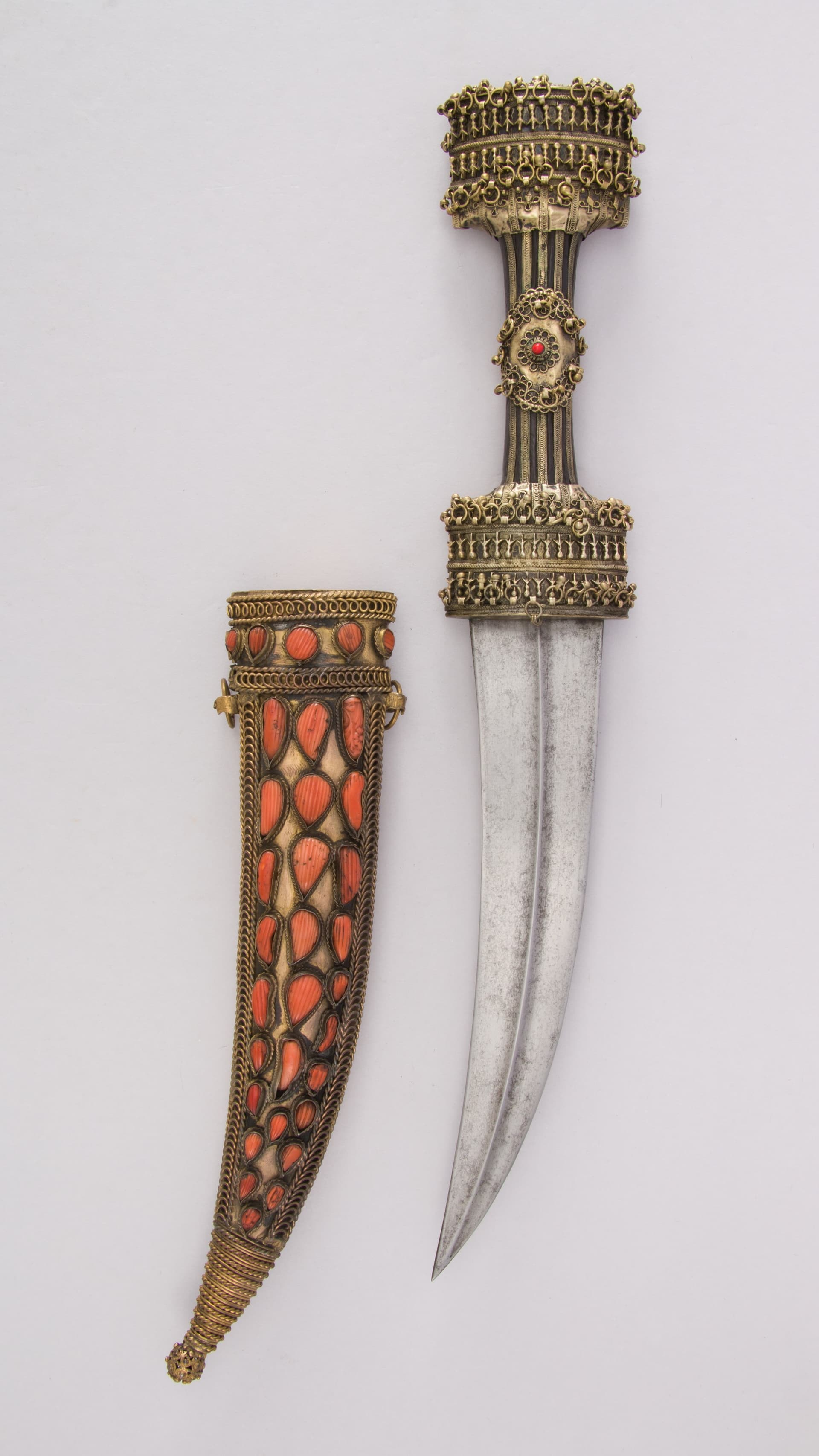 Dagger (Jambiya) with Sheath, Albanian, 18th century