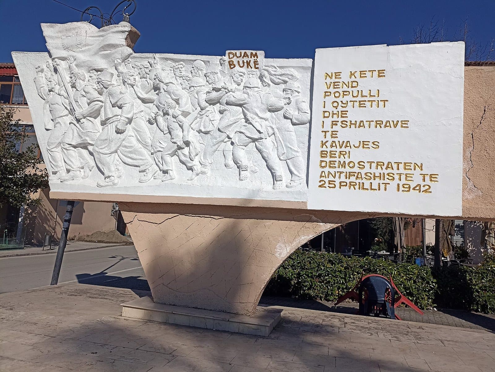 The Duam bukë memorial in Kavajë