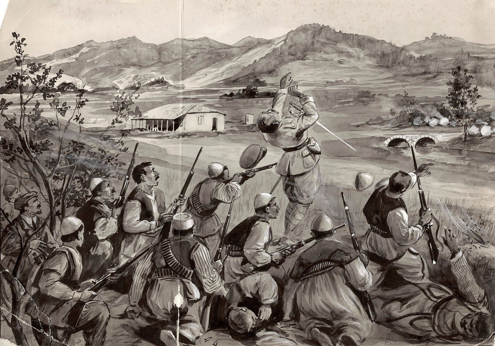 The moment Major Thomson was shot at Durrës