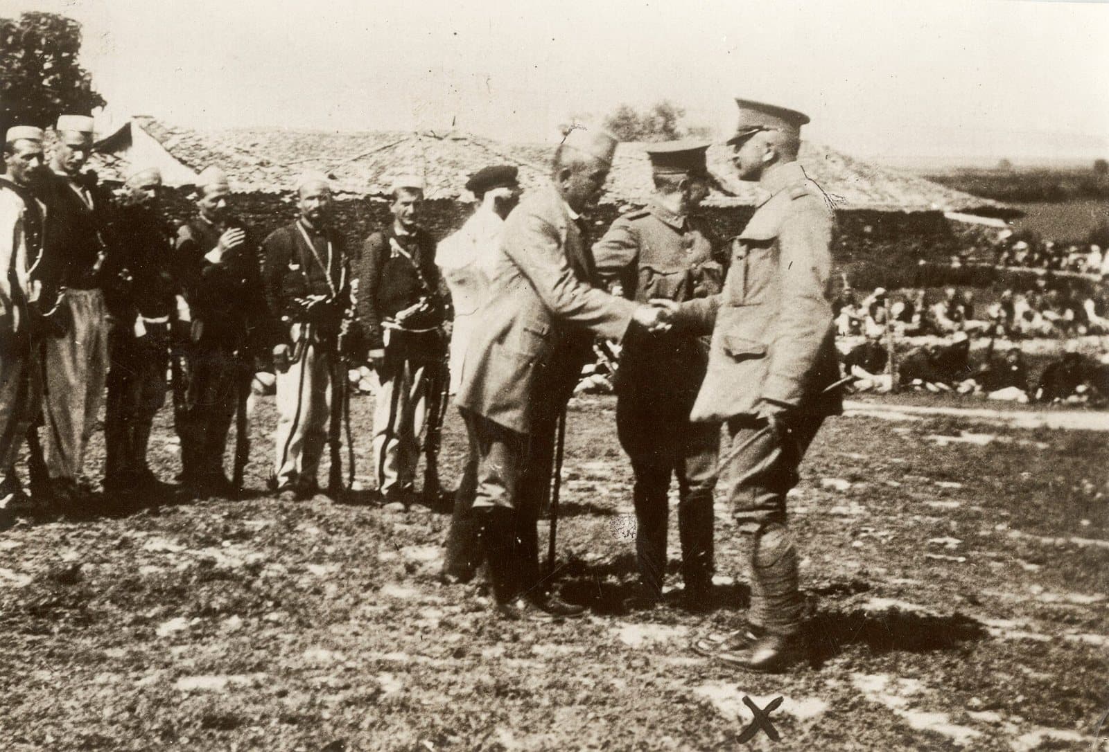 Major Thomson promotes an Albanian gendarme