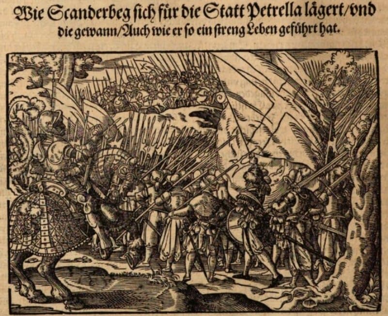 Skanderbeg takes Petrela, from Barleti's history