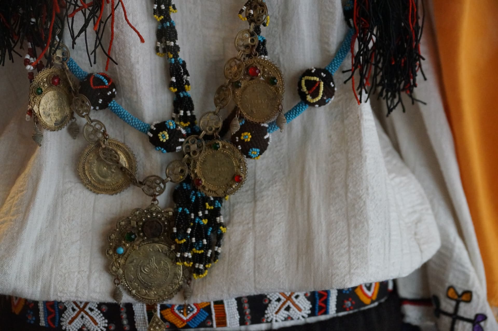 Traditional Kosovo Albanian costume and silver jewellery, Prishtina