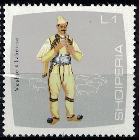Costumes of Labëria, 1967 postage stamp