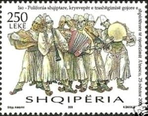 UNESCO stamp: Albanian iso-polyphony musicians