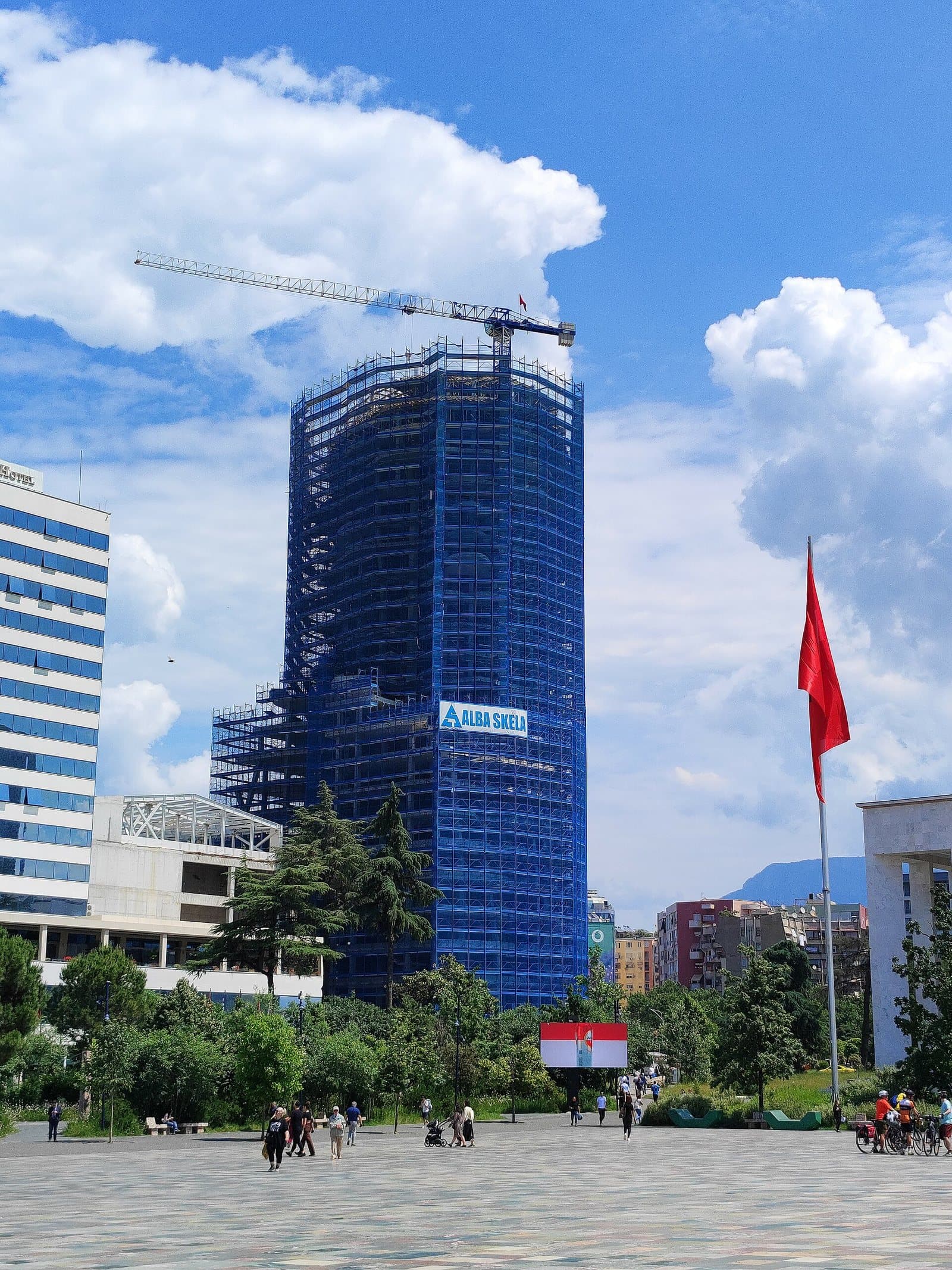 Tirana's Rock under construction
